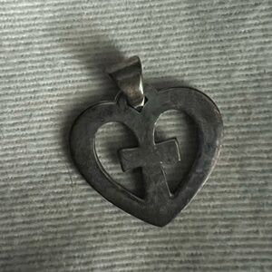 James Avery Retired Heart Cross Pendant